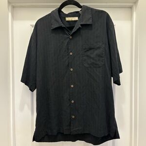 Tommy Bahama 100% Silk Shirt Black Size Large